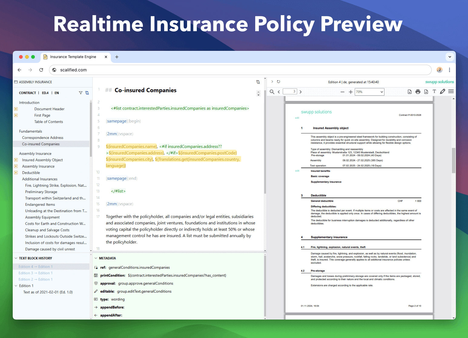 Realtime Insurance Policy Preview